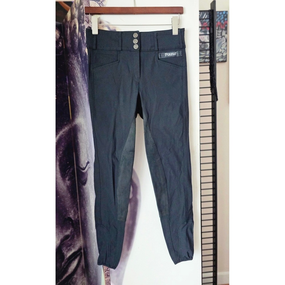 Pikeur Black Full Seat Equestrian Riding Breeches High Waist Size 26 US 38 EU